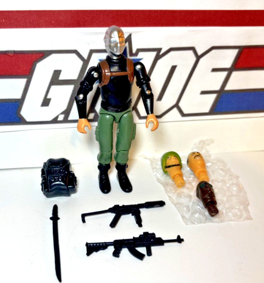 GI Joe Snake Eyes BLACK SHIRT COMMANDO v1.5 Style Black Major Custom *w/Heads!*