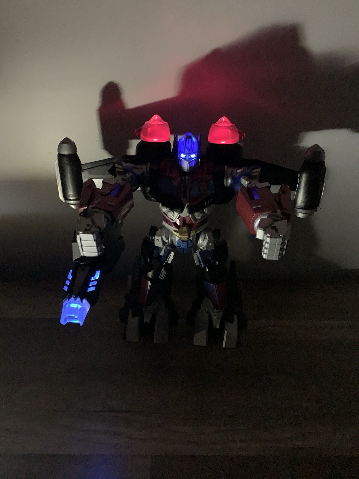 Optimus Prime Transformer Mega Power Bots Jet Talking Light Up Disinfected