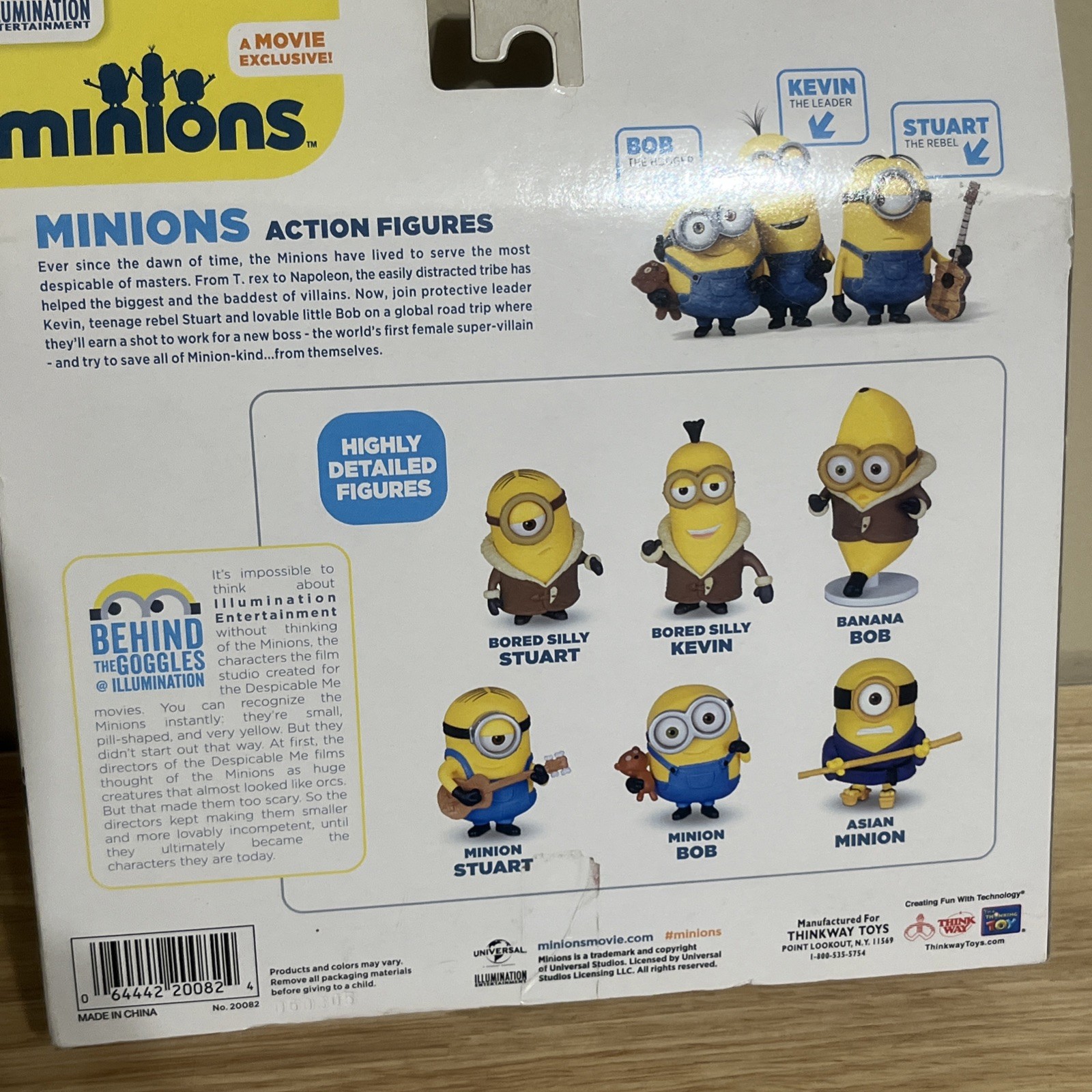 MINIONS Action Figures Kevin Stuart Bob 6pc Set Thinkway Toys NEW