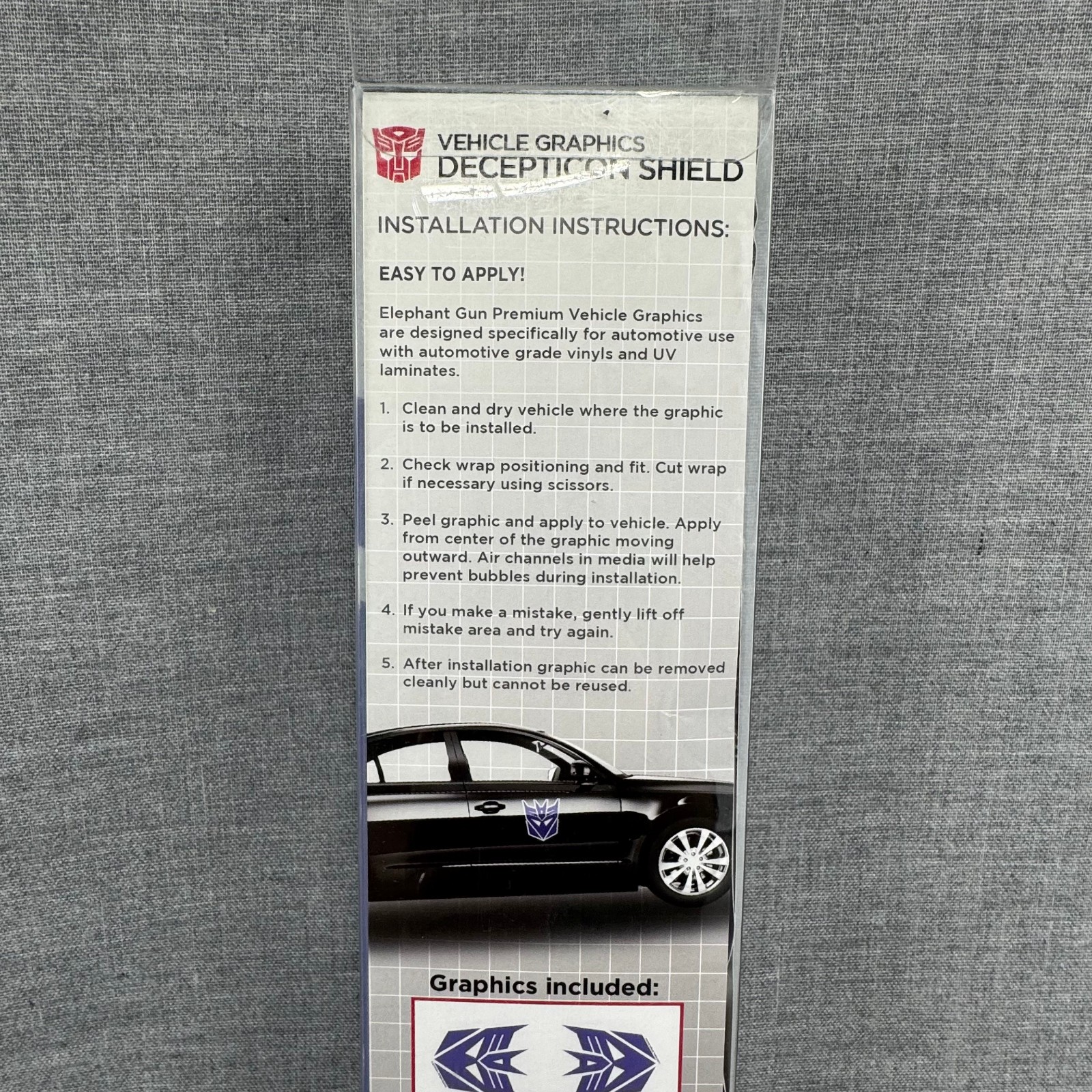 2015 Hasbro Transformers Decepticon Shield Purple Vehicle Car Graphics Decal