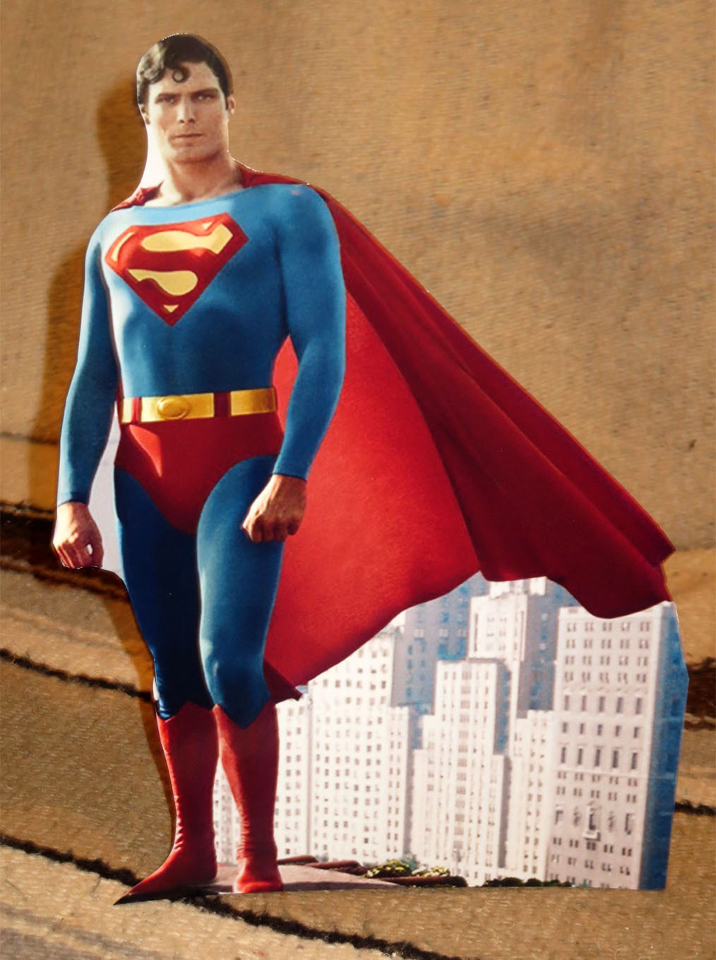 Superman Christopher Reeve Color Figure Tabletop Display Standee 10.5&Prime; Tall