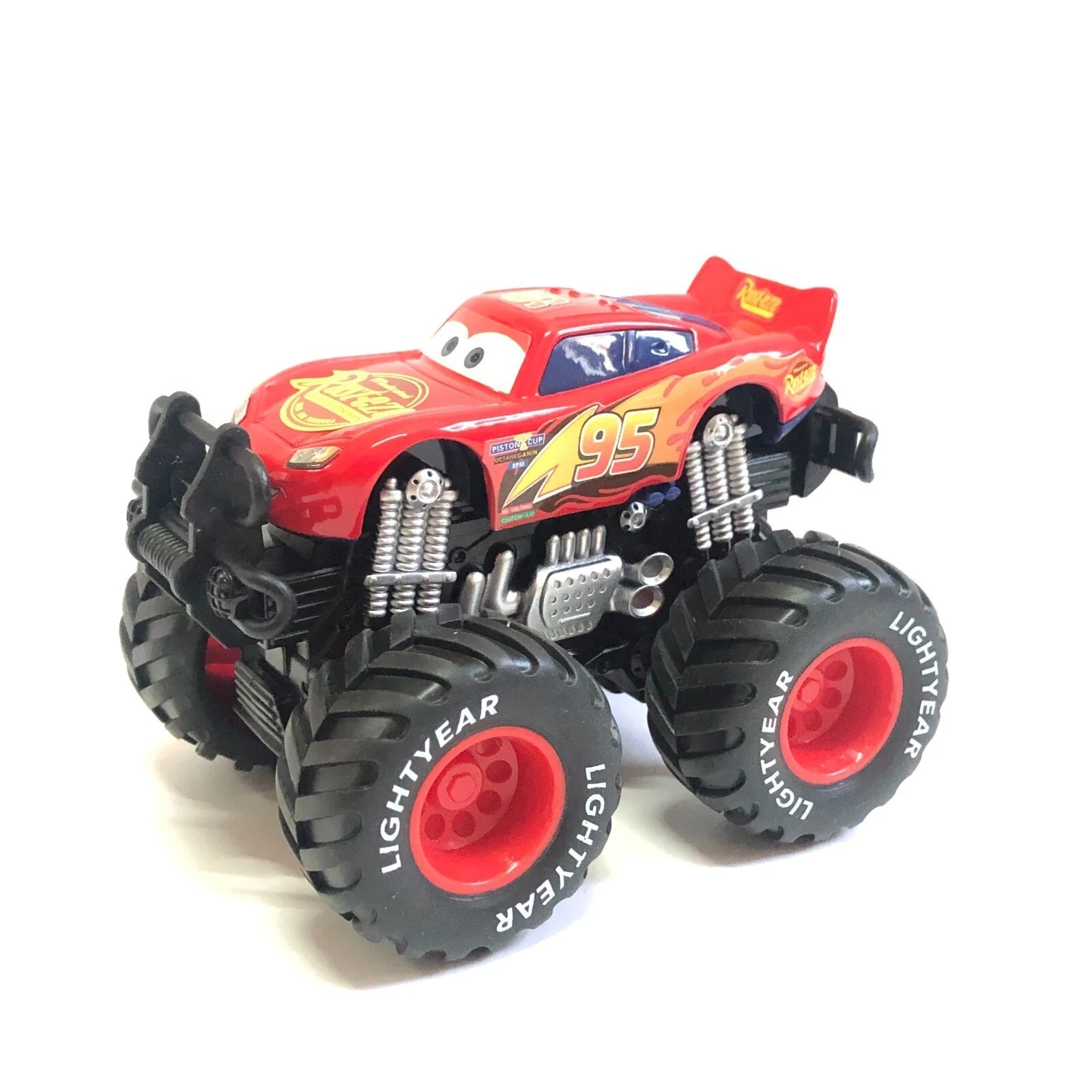 2PCS Disney Pixar Car Red/Orange Lightning McQueen Metal Mode Monster Truck Gift