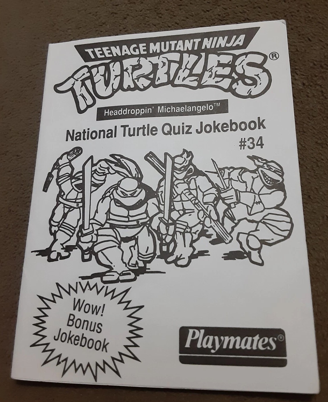Teenage Mutant Ninja Turtles Quiz Jokebook #34 TMNT paper 1989 Book