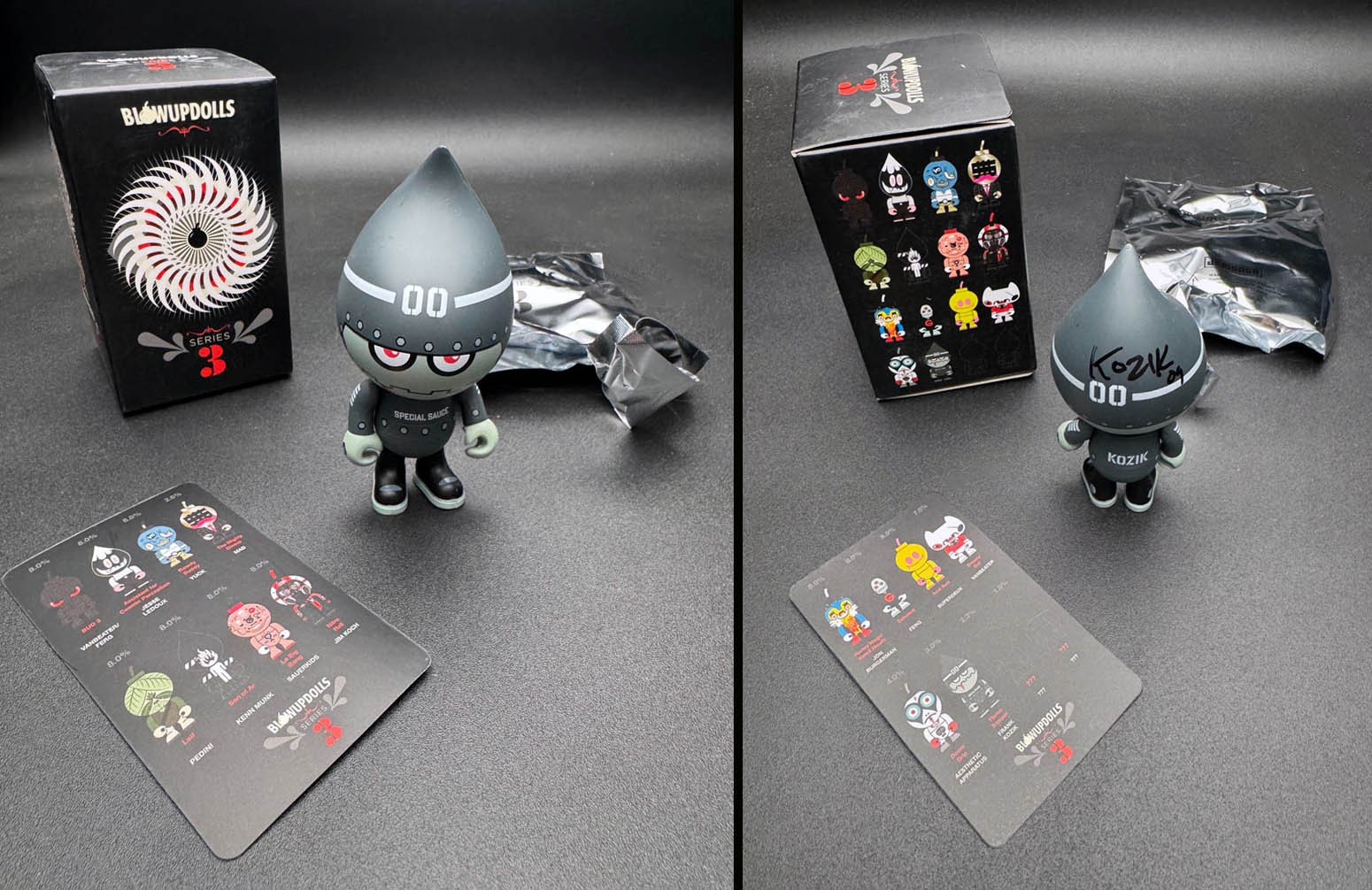 Frank Kozik SIGNED Autographed 2009 3.5&Prime; Jamungo Blow Up Dolls BUDs Nade Trooper