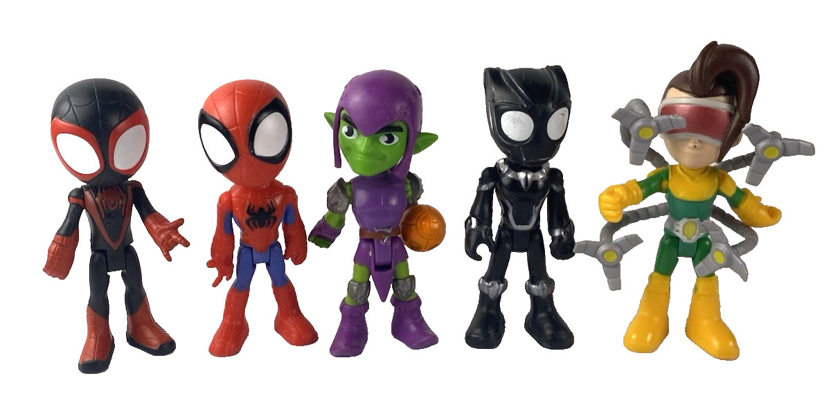 Marvel Spidey and His Amazing Friends 4” Action Figures Mixed Lot of 5