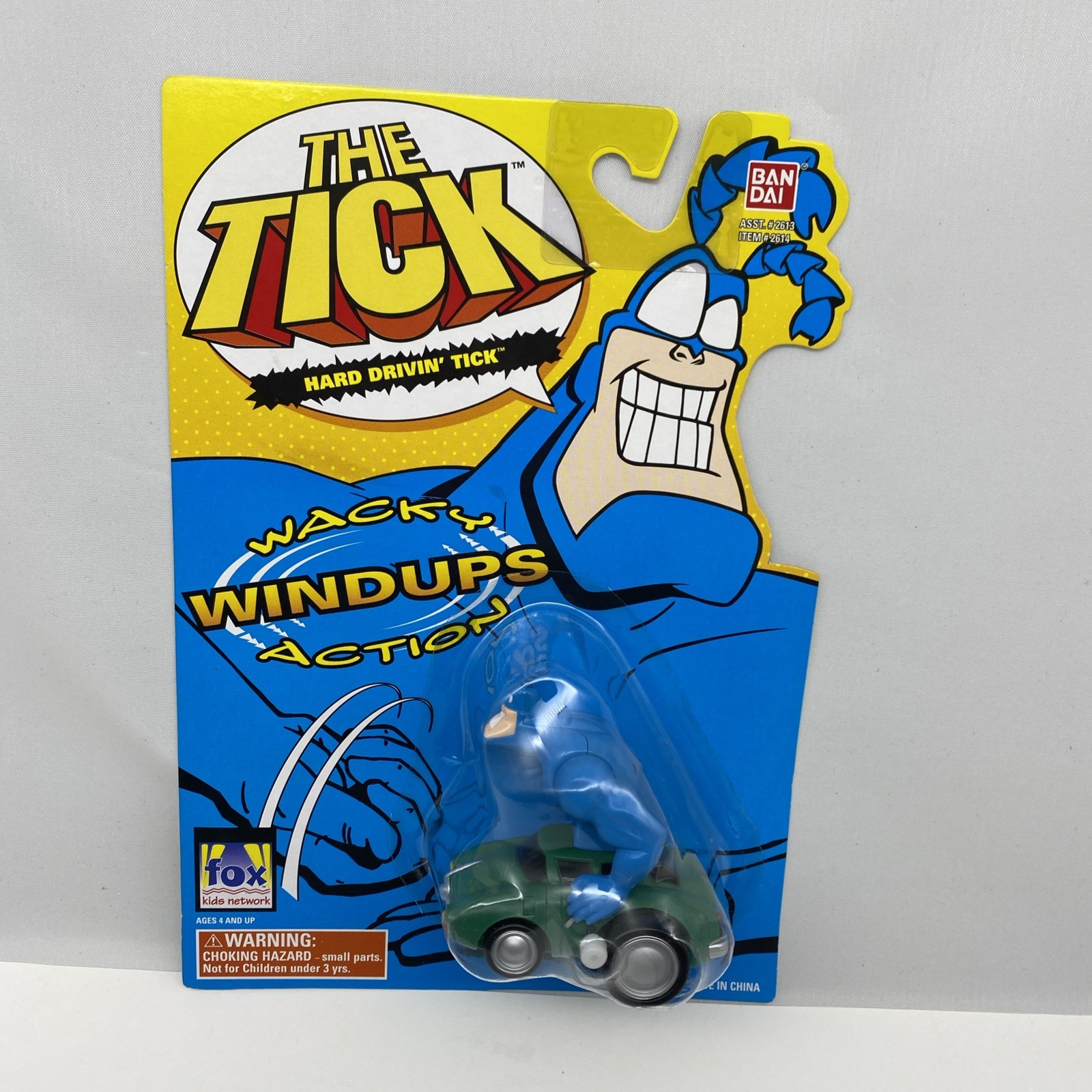 Bandai 1995 The Tick Wacky Windup Action Hard Drivin&rsquo; Tick Good Doers vintage