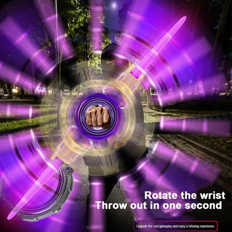 dual Lightsaber Glowing Laser Rotating Sword Rotate Sword Multi-Color Flash LED