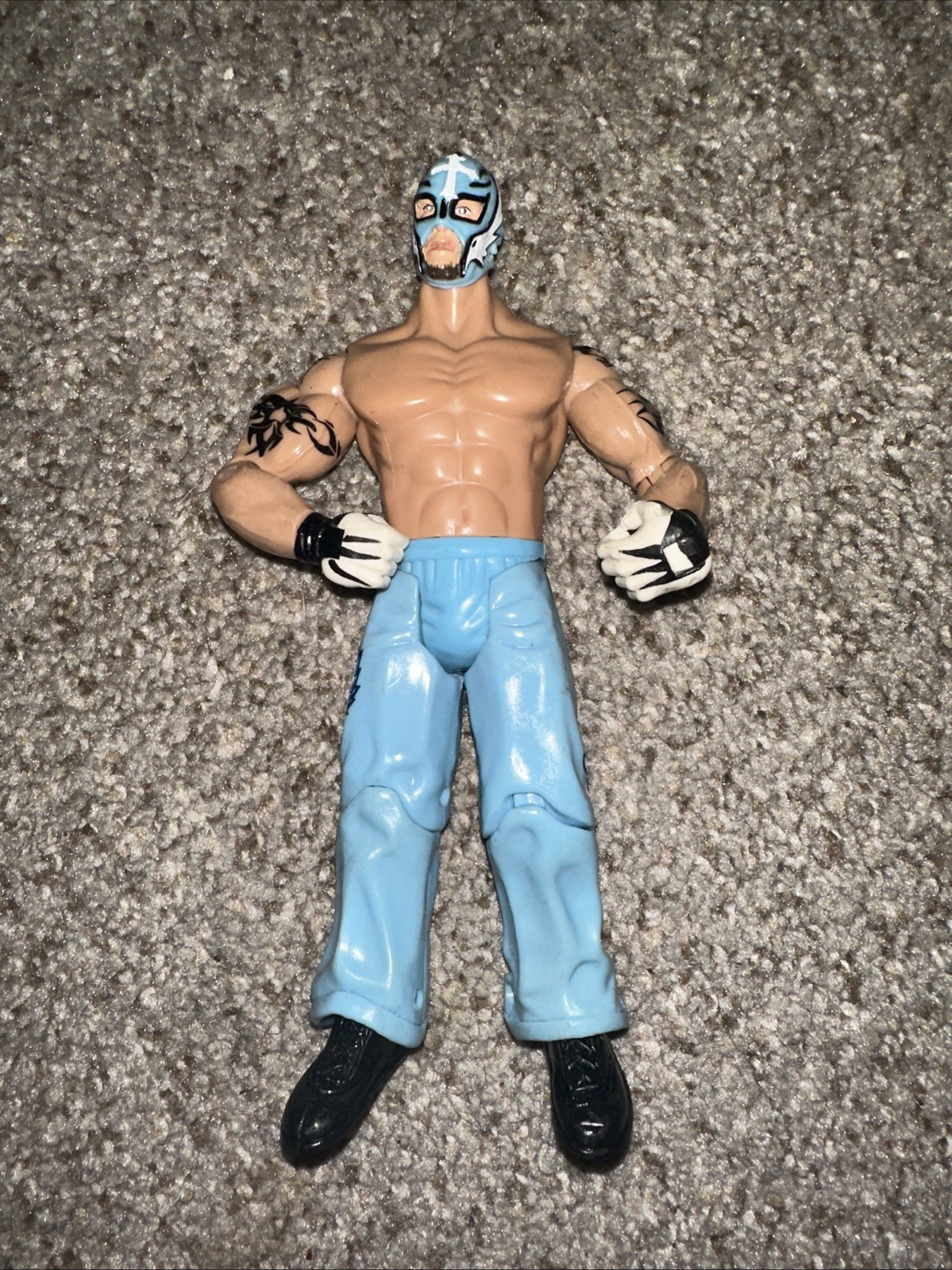 2003 Jakks Pacific WWE Ruthless Aggression Rey Mysterio 7&Prime; Figure Blue Pants