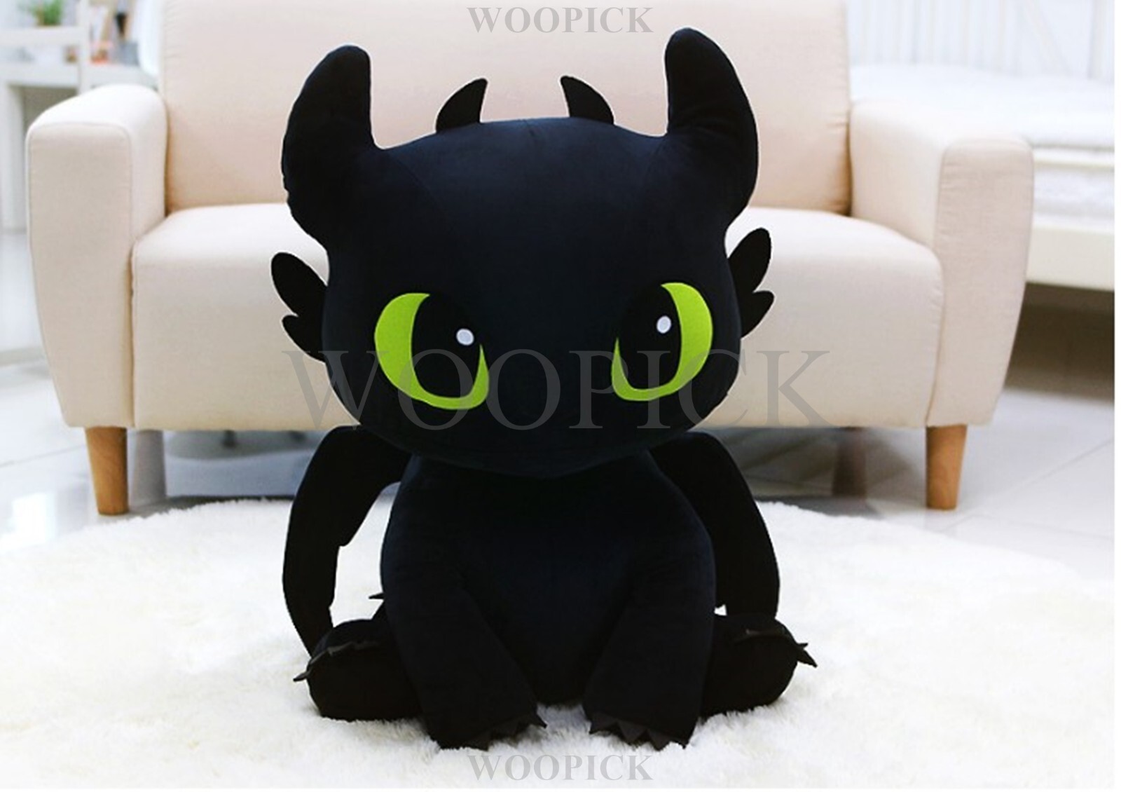 How To Train Your Dragon 3 Sitting Toothless Plush Doll 60cm Cute-100% Authentic