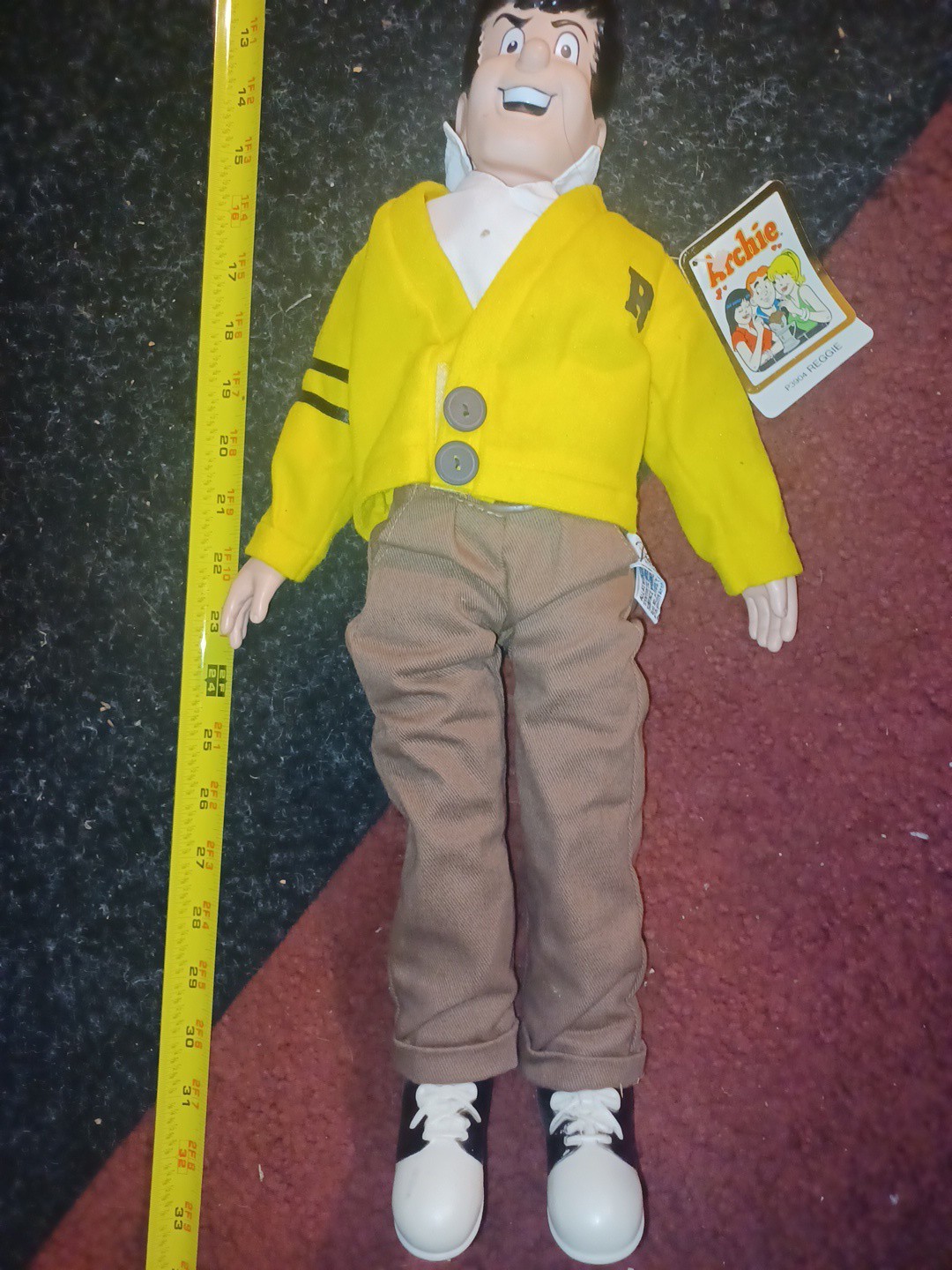 1987 Archie Doll Comics Figure Vintage 17” P3904 Reggie W Tag & Stand READ