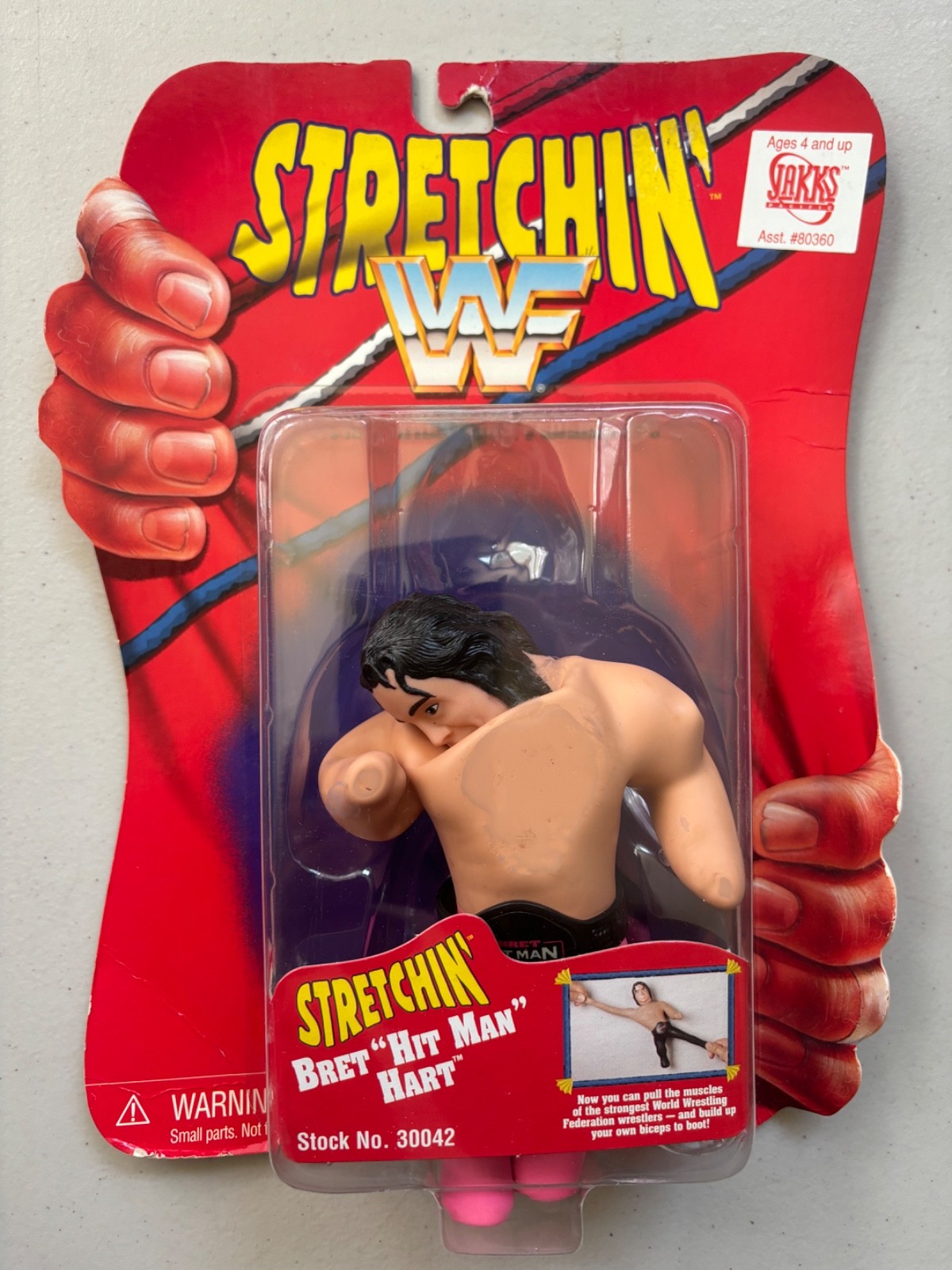 WWF Stretchin&rsquo; Bret Hitman Hart Wrestling Figure 1997 WWE As Shown