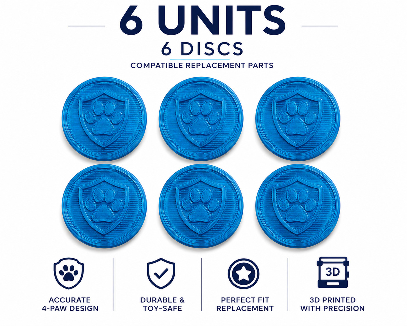 Replacement Projectiles Parts, Discs compatible w/ Rescue Dog toys – 3D printed