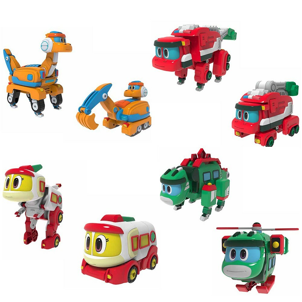 Gogo Dino Mini Dinosaur Transform Robot Figures Kids Boy Vehicle Toys Car 3.5&Prime;
