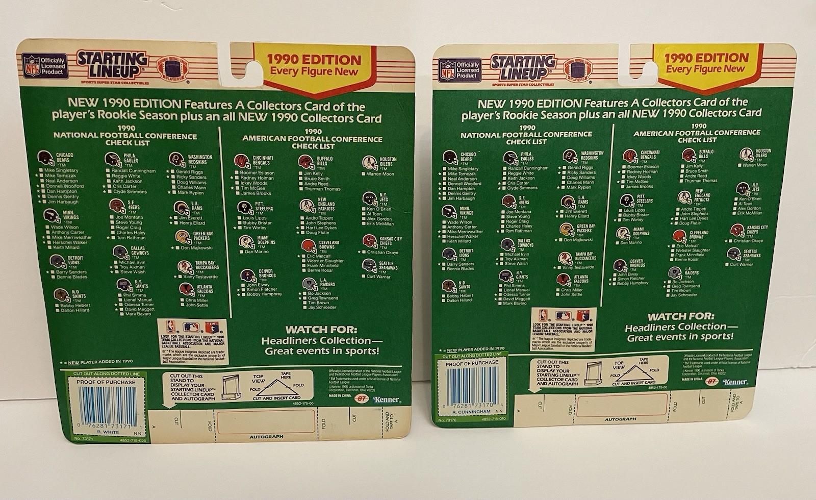 1990 Philadelphia Eagles Team Set Starting Lineup LOT Reggie White Cris Carter +