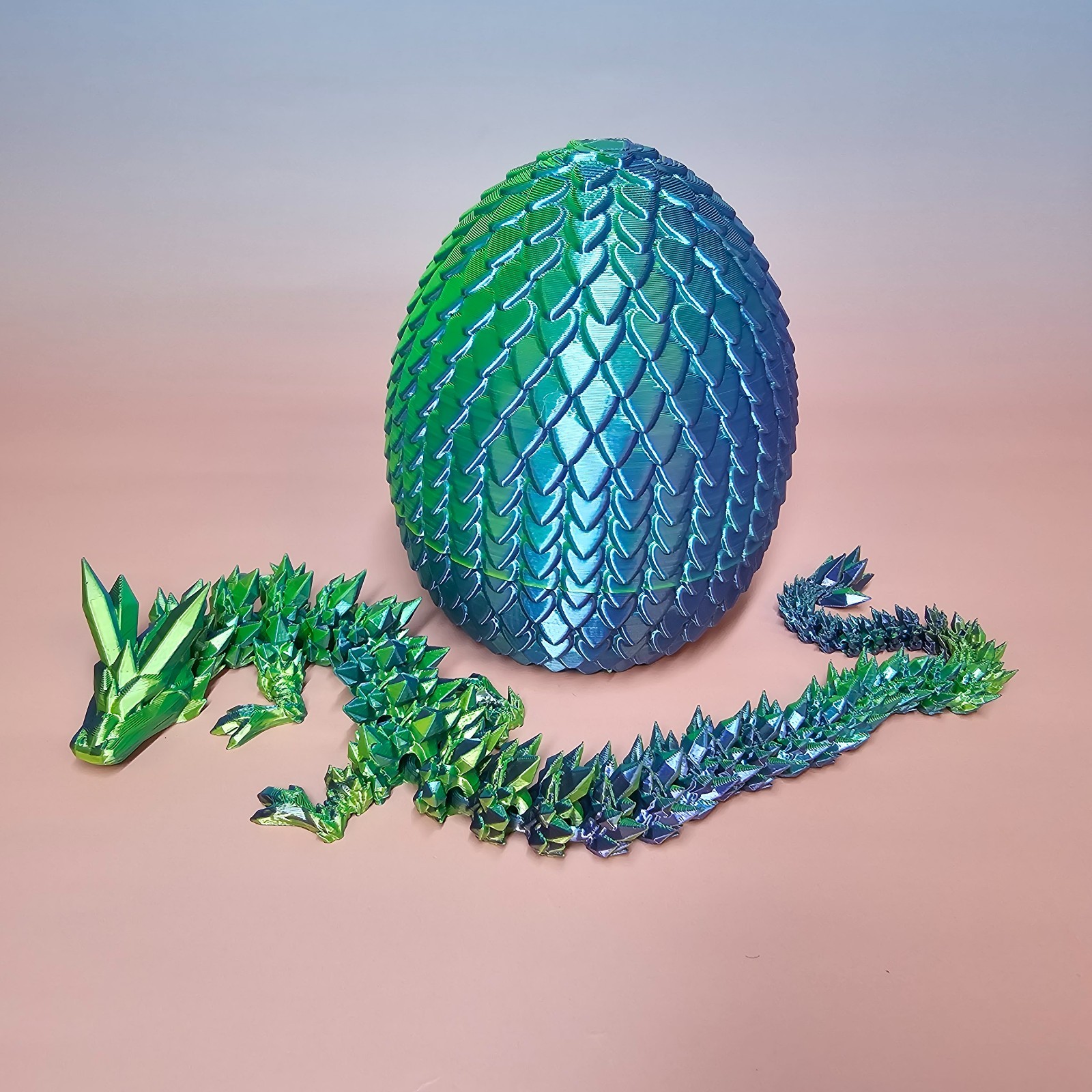 Egg With Crystal Dragon 3D Printed