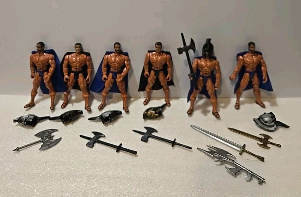 6 Gladiator Warrior Figures & Accessories