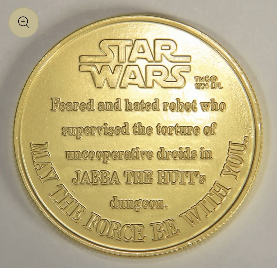 Custom Star Wars COIN POTF DROIDS Smith Lord Stan Solo REPRO Han Leia Luke Boba