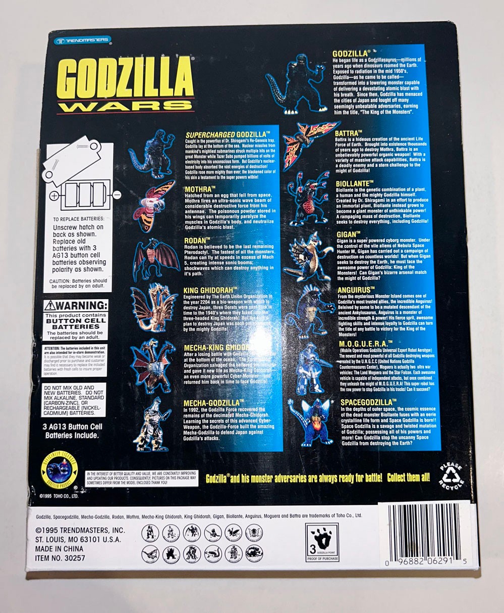 1995 Trendmasters Godzilla Wars Godzilla MIB. Destroy All Monsters!