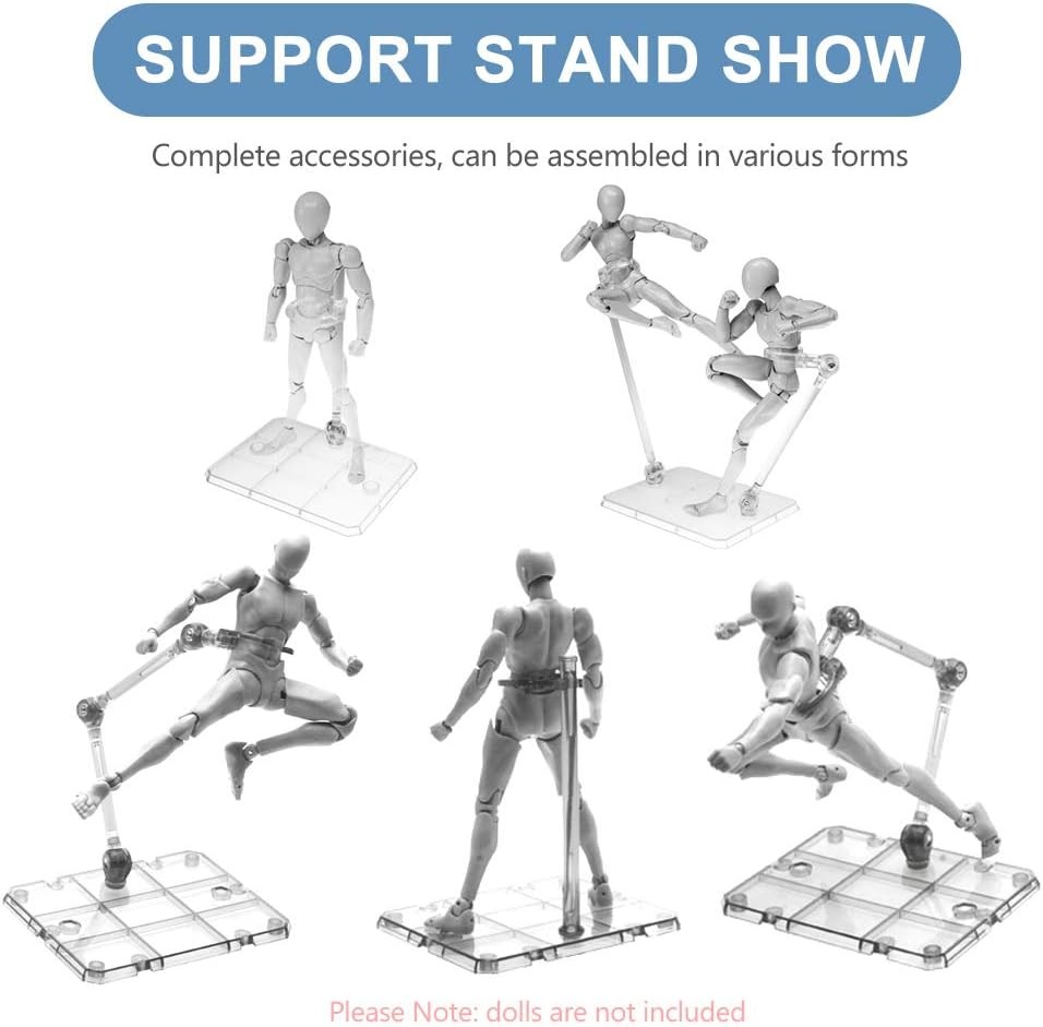 4PC HG144 Adjustable Action Figure Display Holder Base Doll Model Support Stand