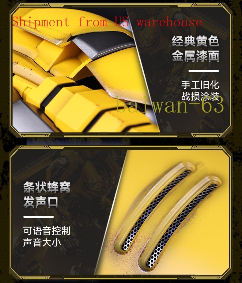 IN US ！！ Transformers Bumblebee Arm 1:1 Wearable Voice Control LED Light Hand