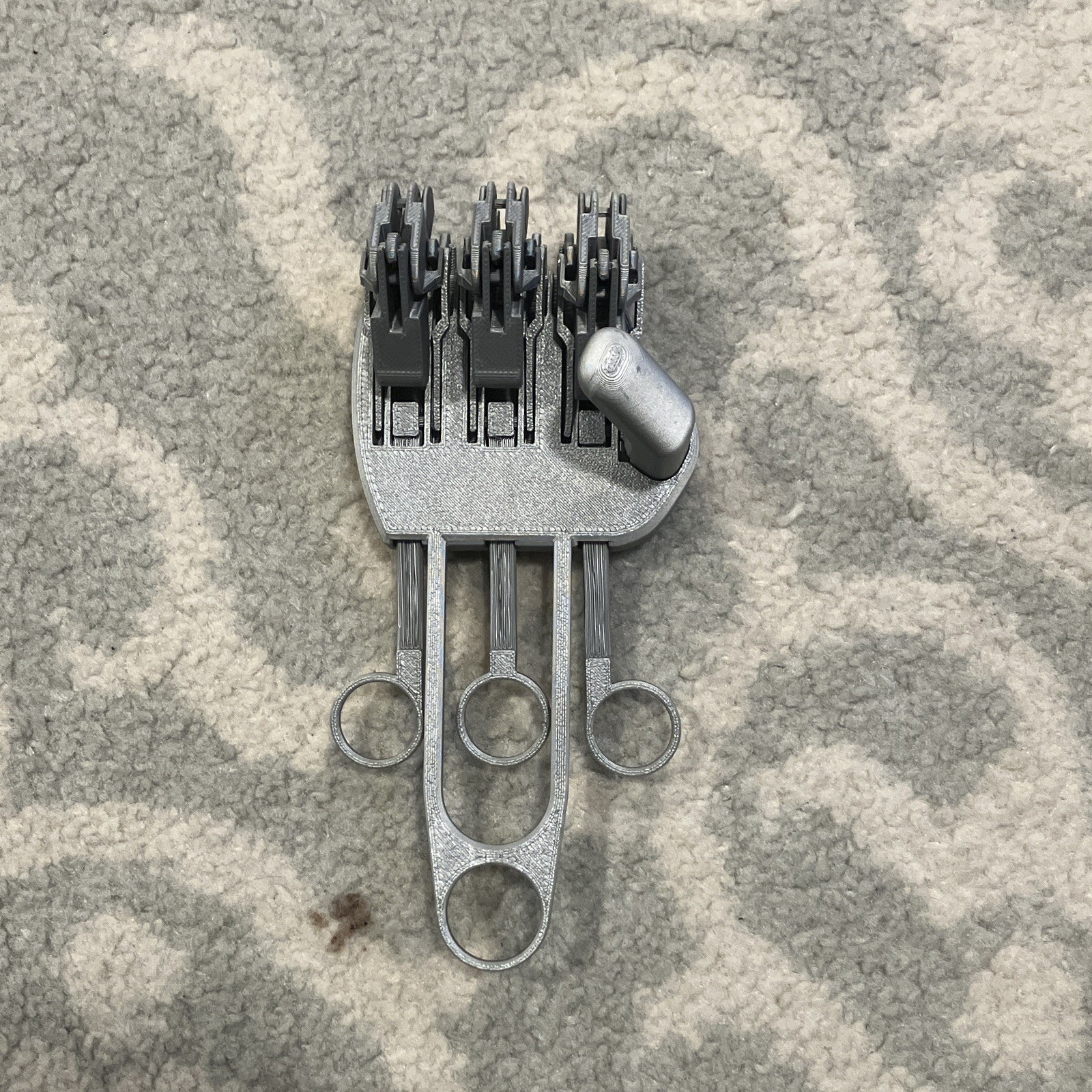 Gray Plastic Action Figure Hand Accessory Mechanical Part w/ Lever & Rings