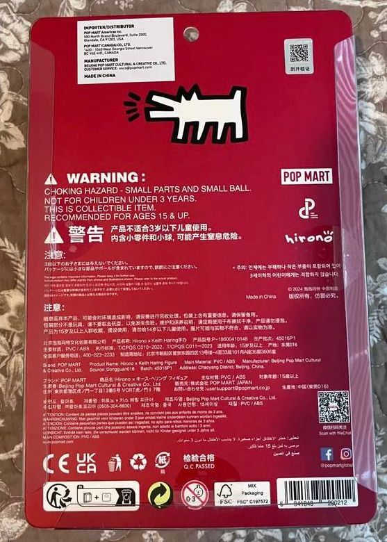 Authentic Hirono X Keith Haring Limited Edition Mini Figure Art Toy Hot Gift