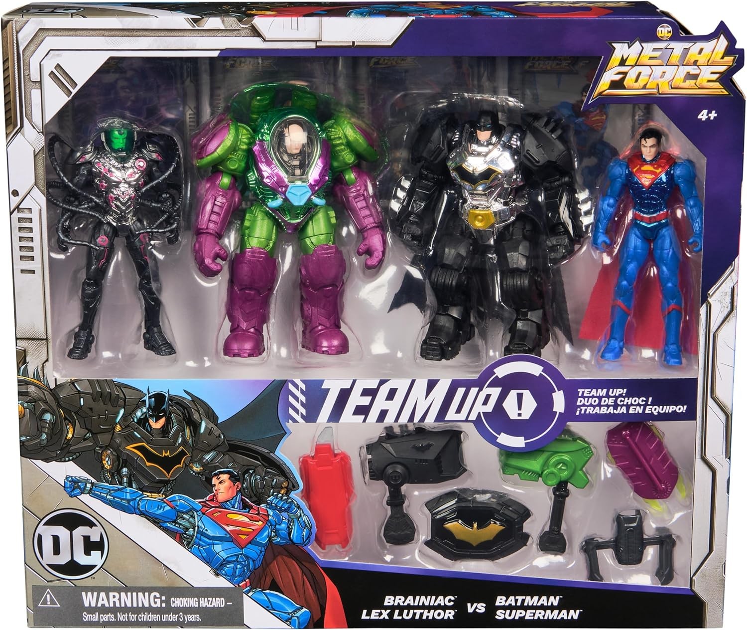 DC Comics, Metal Force Team Up Brainiac and Lex Luthor vs Batman and Superman Se