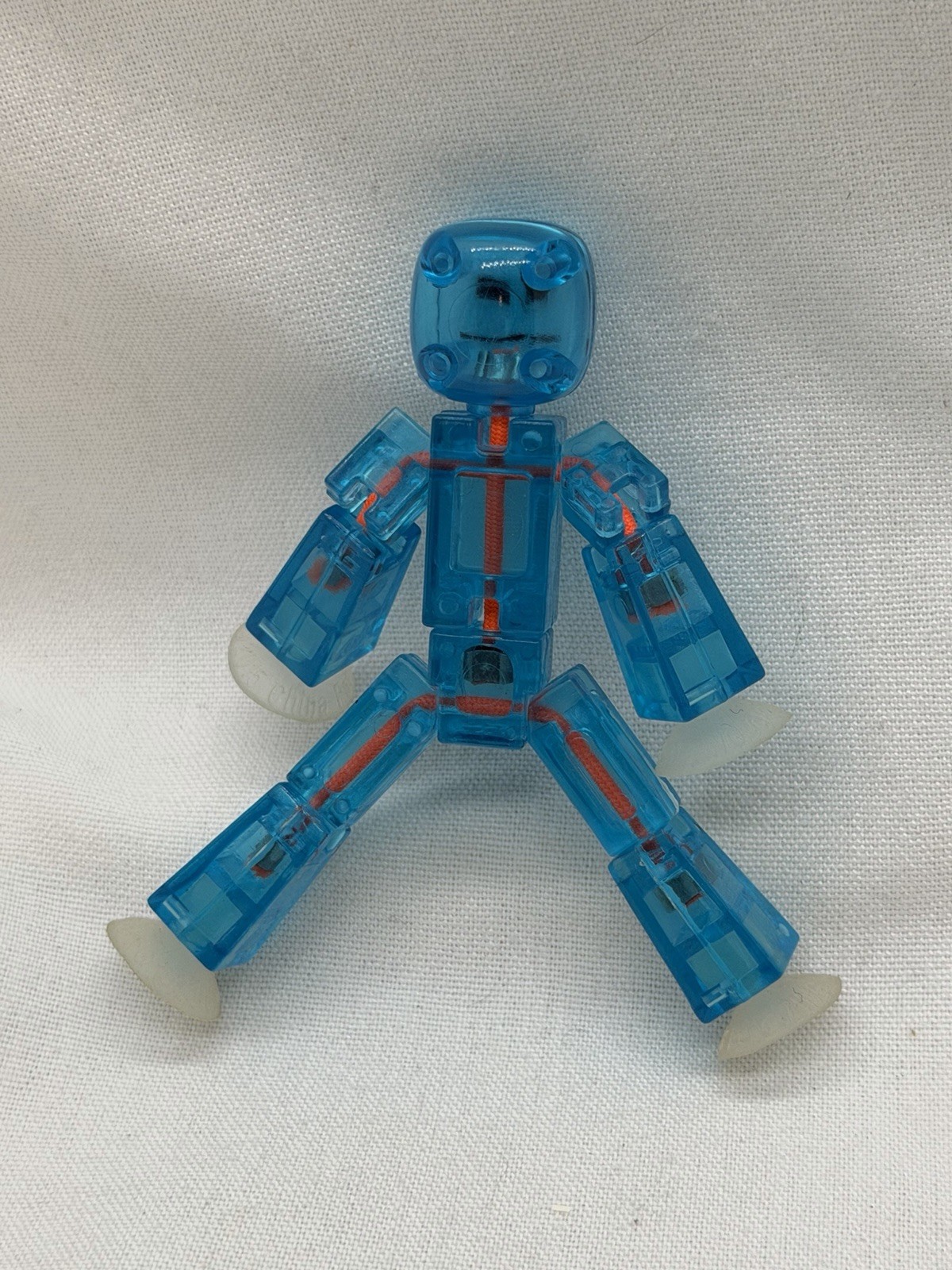 2015 Zing StikBot Collectible Plastic Action Figure Blue Translucent 3” T Toy