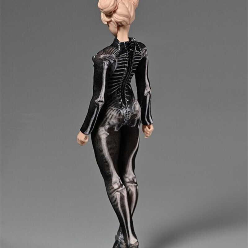 1:12 Scale Skeleton Bodysuit Jumpsuit Clothes for 6&Prime; Female Figure Handmade