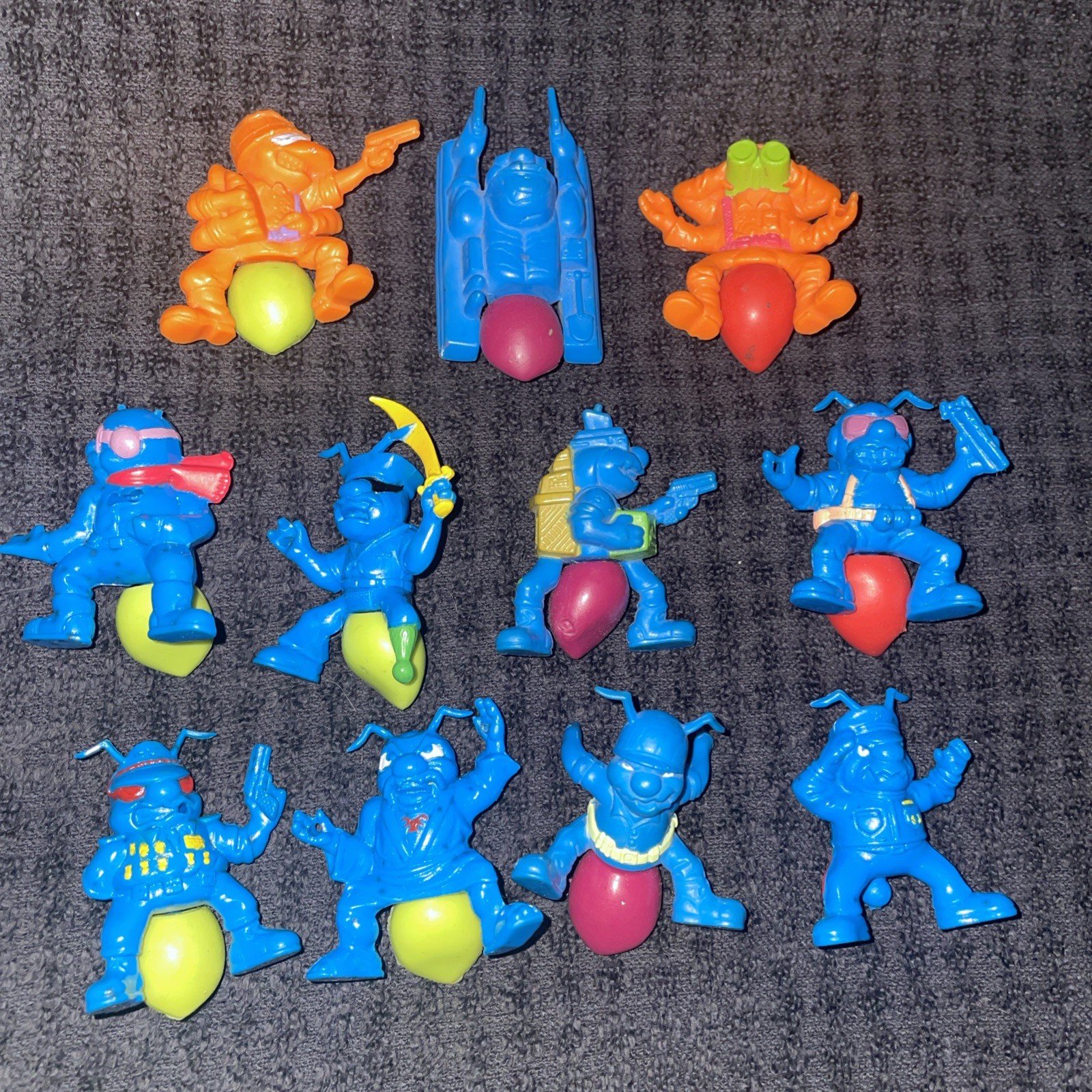 Hasbro Army Ants Vintage 1987 Lot (9) Blue (2) Orange