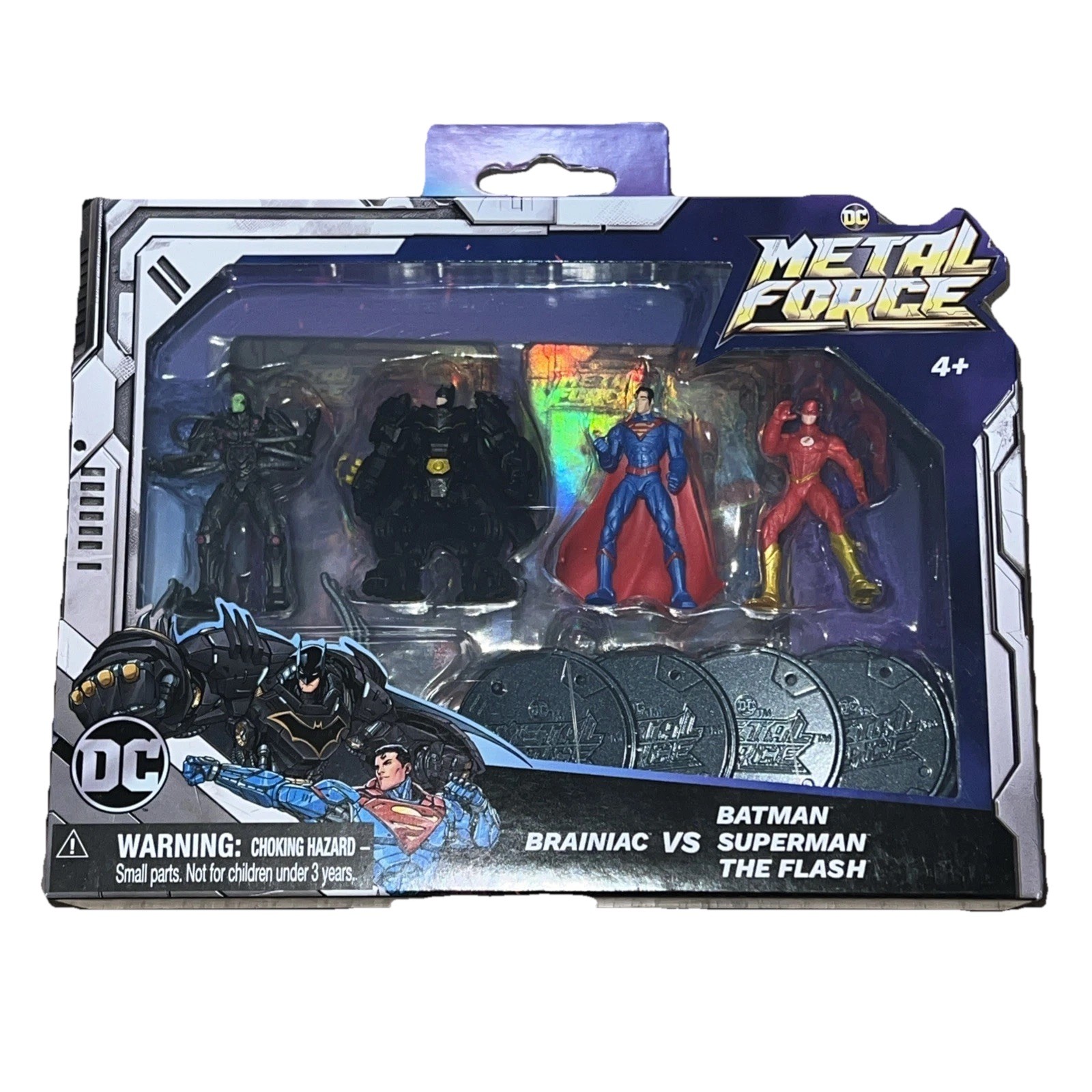 DC Comics Metal Force Team up Brainiac Vs Batman Superman The Flash Set 4