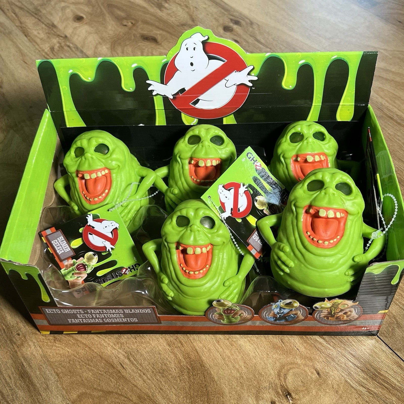 RARE Ghostbusters Ecto Ghosts 5 Fig LOT – SLIMER + Retail Display Box