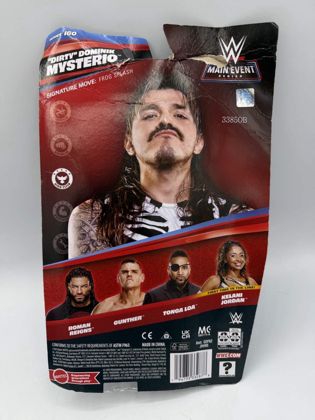 WWE Mattel Dirty Dominik Mysterio Main Event Series 160 Action Figure Damage Pkg