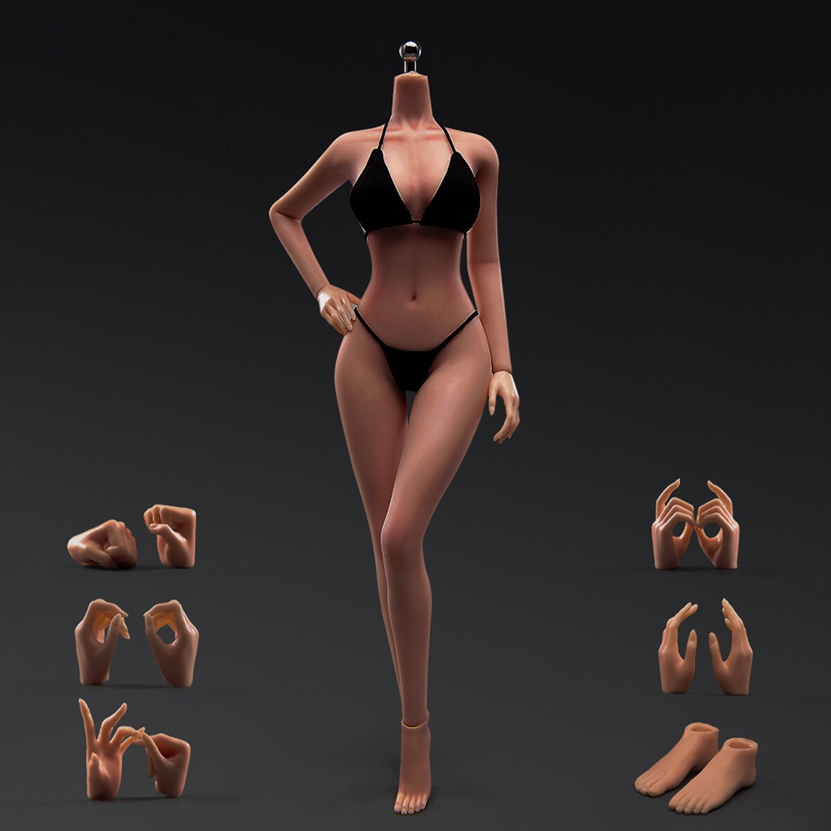 ANT T302 1/6 Seamless Copper Suntan Female Body Large Bust Makeup For 12&Prime; Figure