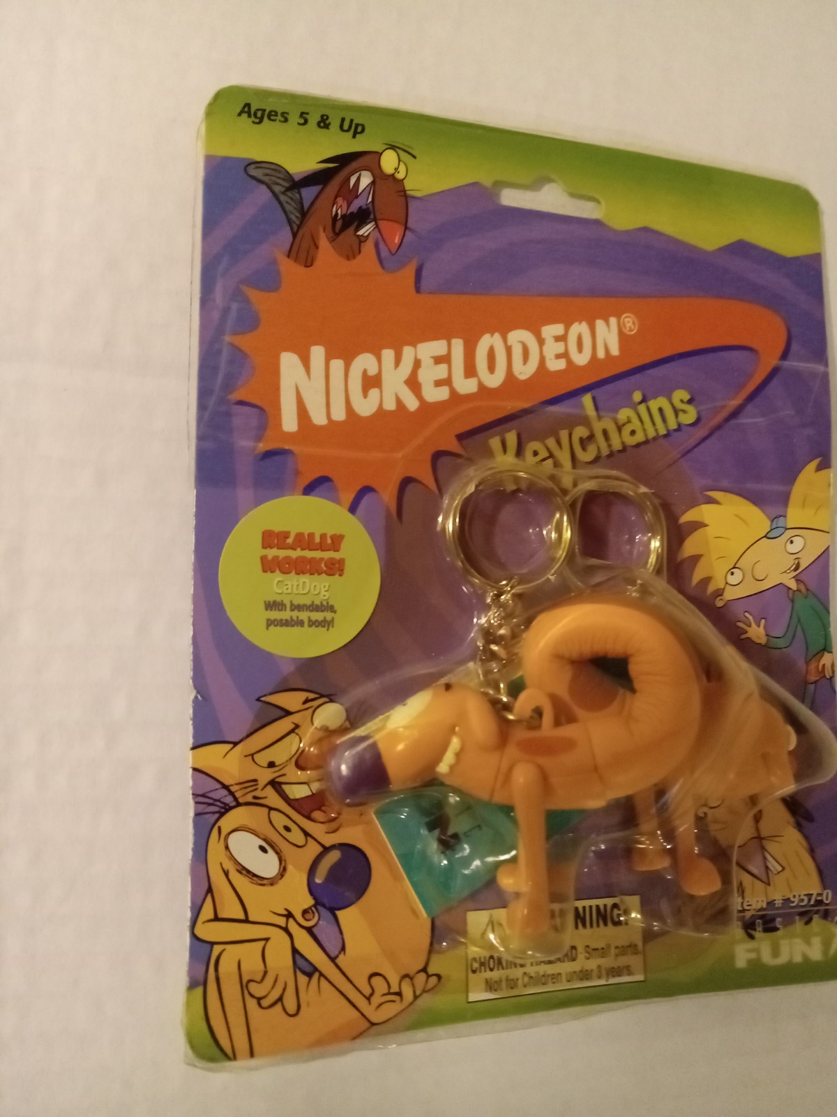 Hey Arnold! CatDog NICKELODEON Basic Fun Keychain 957-0 Sealed 1999