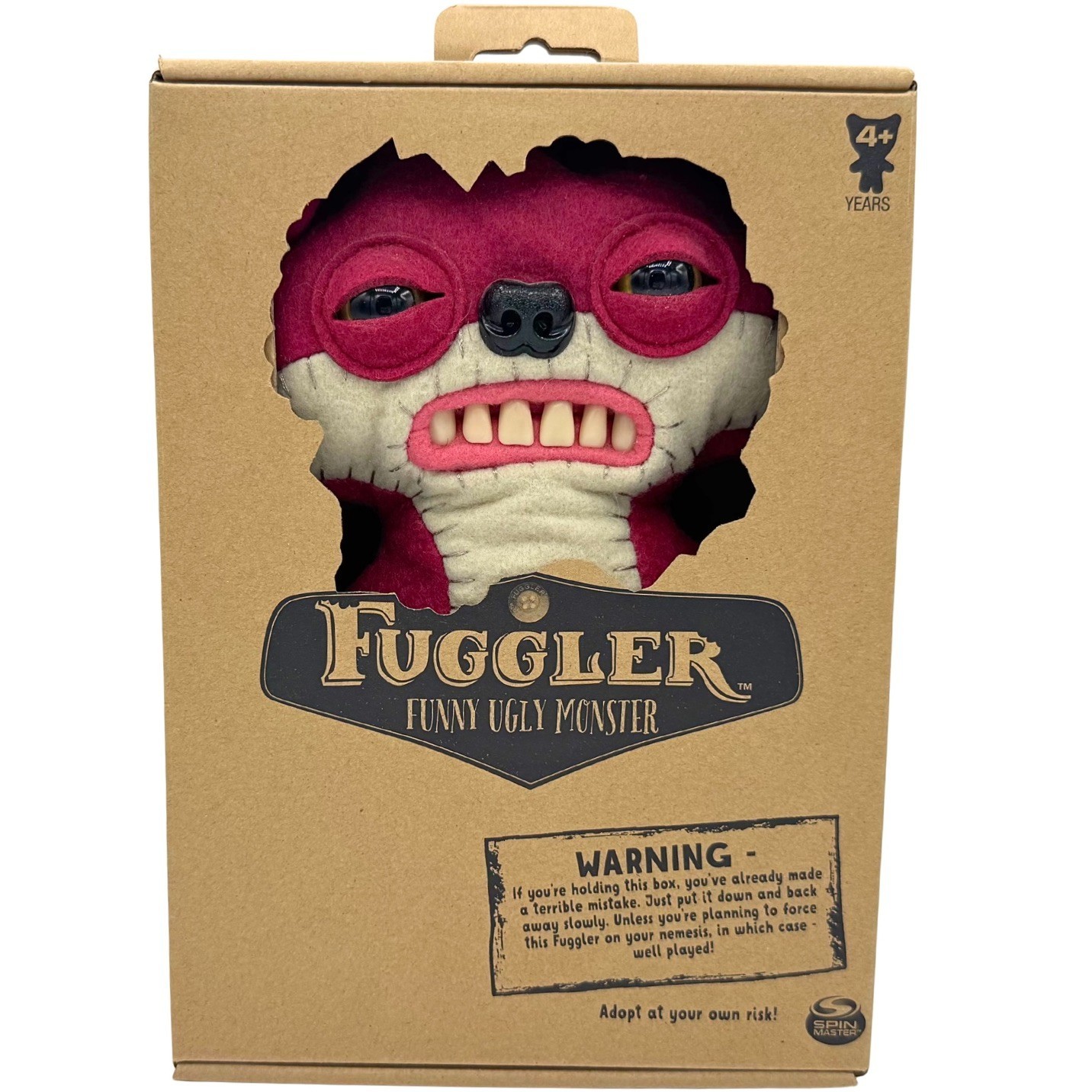 NIB Retired Spin Master Fuggler Suspicious Fox Red Maroon 9&Prime; Plush Monster