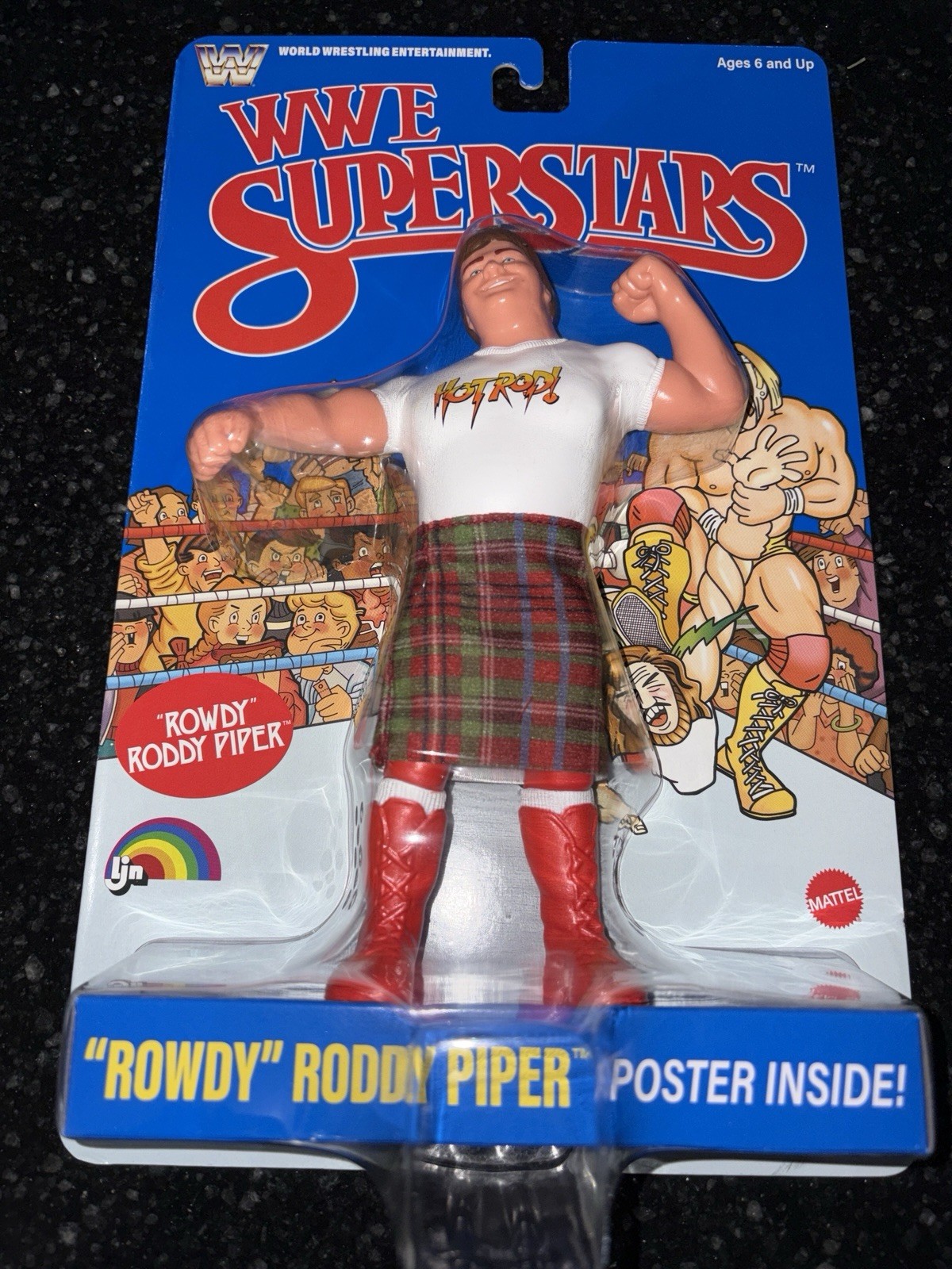 WWE SUPERSTARS LJN 2026 « ROWDY » RODDY PIPER BLUE CARD 8 IN. FIGURE NEW! W/POSTER