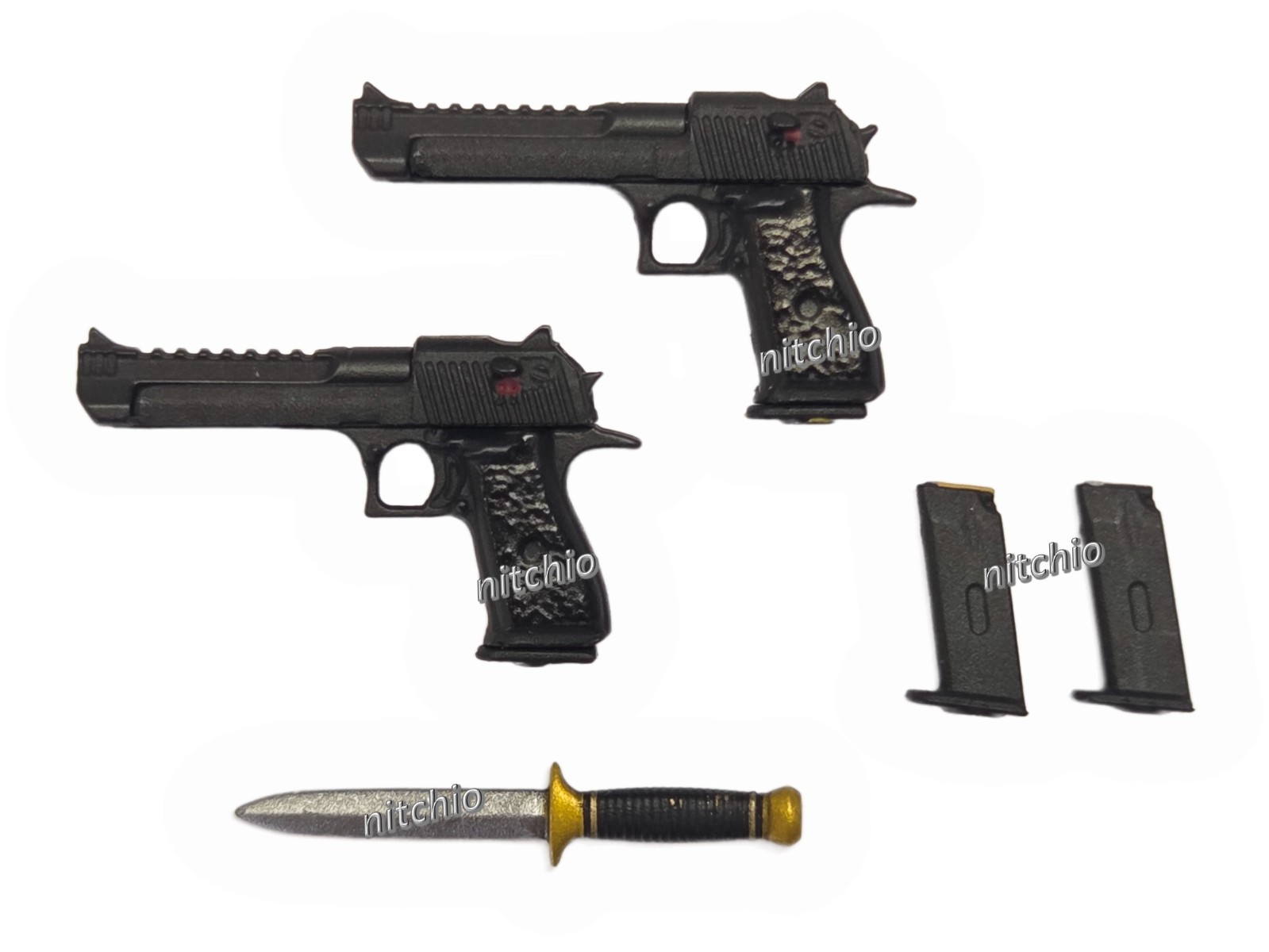 Mezco One:12 Deadpool & Wolverine – DEADPOOL KNIFE, HANDGUNS, CLIPS & BLAST FX