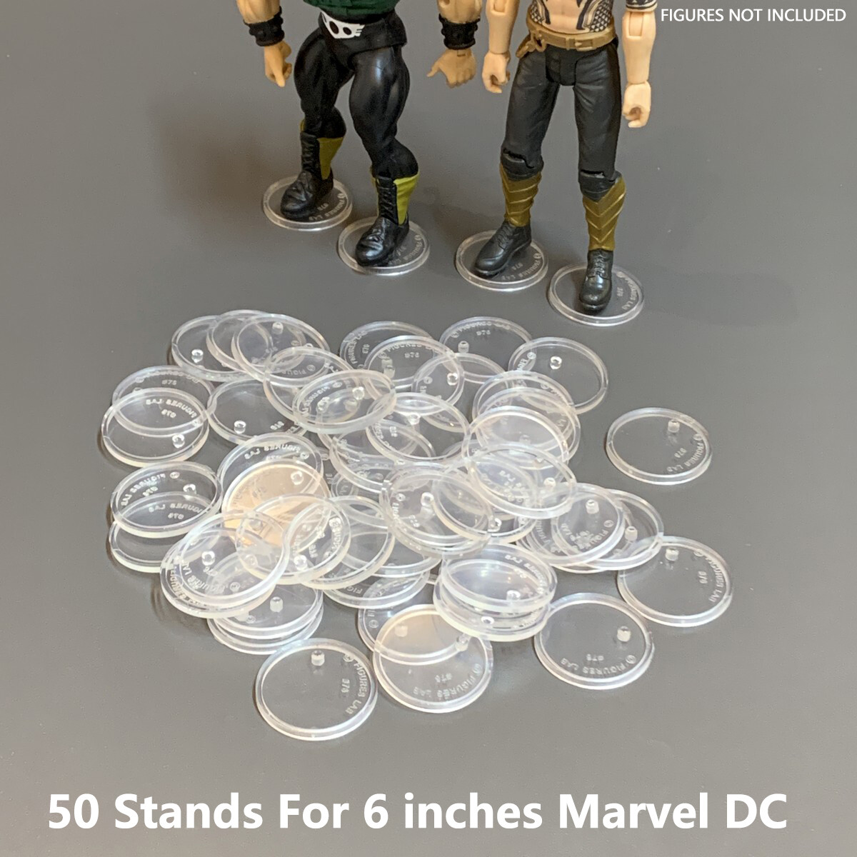 50Pcs Clear Display Stand Base for 6&Prime; DC MOTU Action Figures Model 32mm