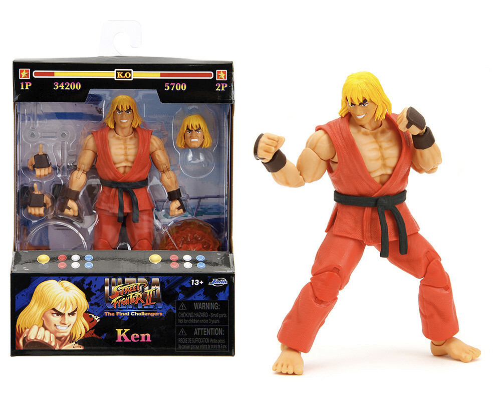 Jada Street Fighter II 6&Prime; Ken Figure Action Figure, Toys Kids and Adults Collect