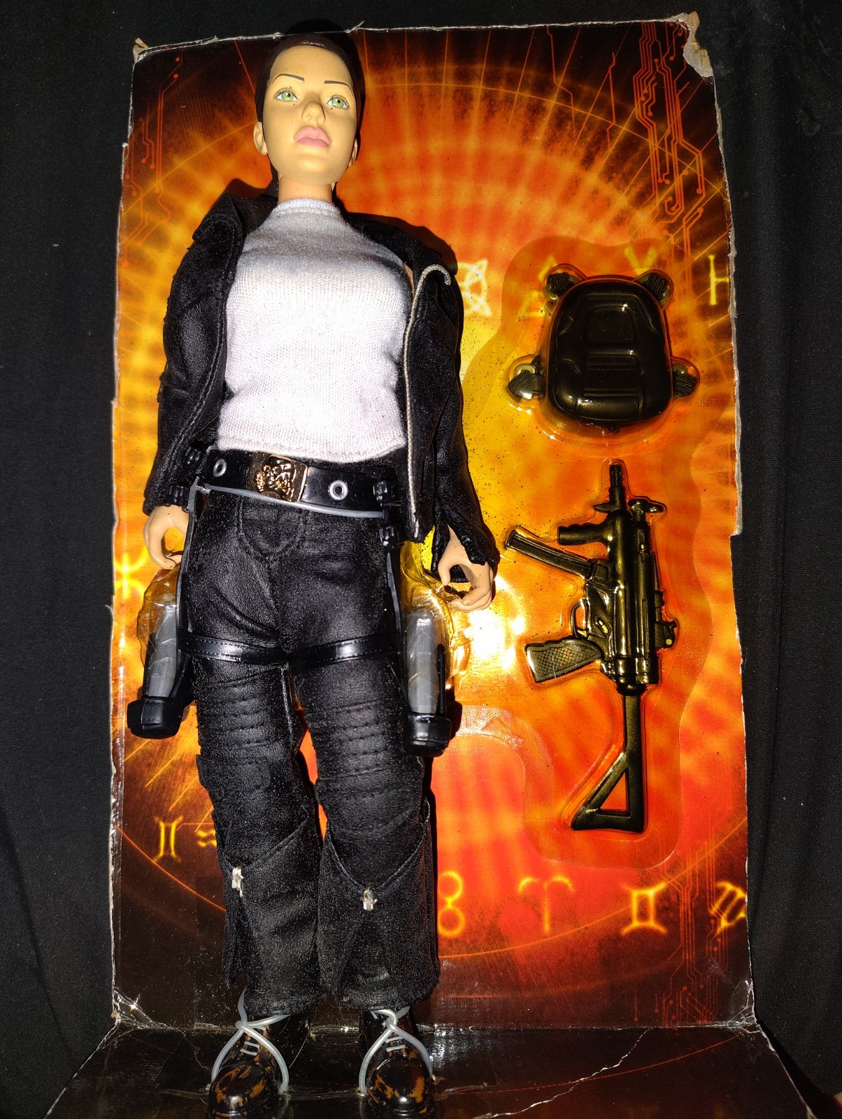 2001 Tomb Raider Lara Croft Motorcycle Gear Angelina Jolie 12&Prime; Action Figure New