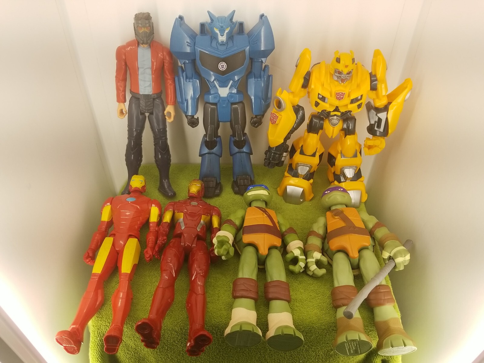 Lot Of 7 Action Figures Tall Hard Plastic Posable 11&Prime; & Larger See Pics