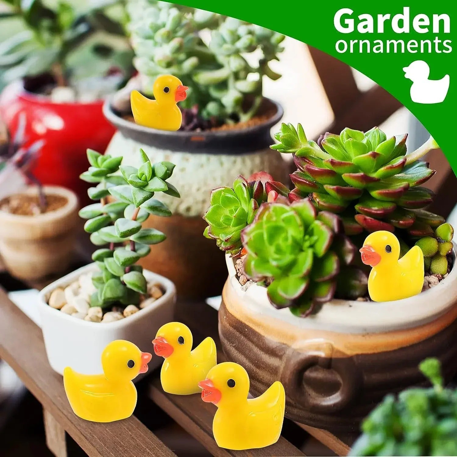 50/100/200Pcs Mini Resin Ducks Tiny Figures for DIY, Party, Micro Decor Crafts