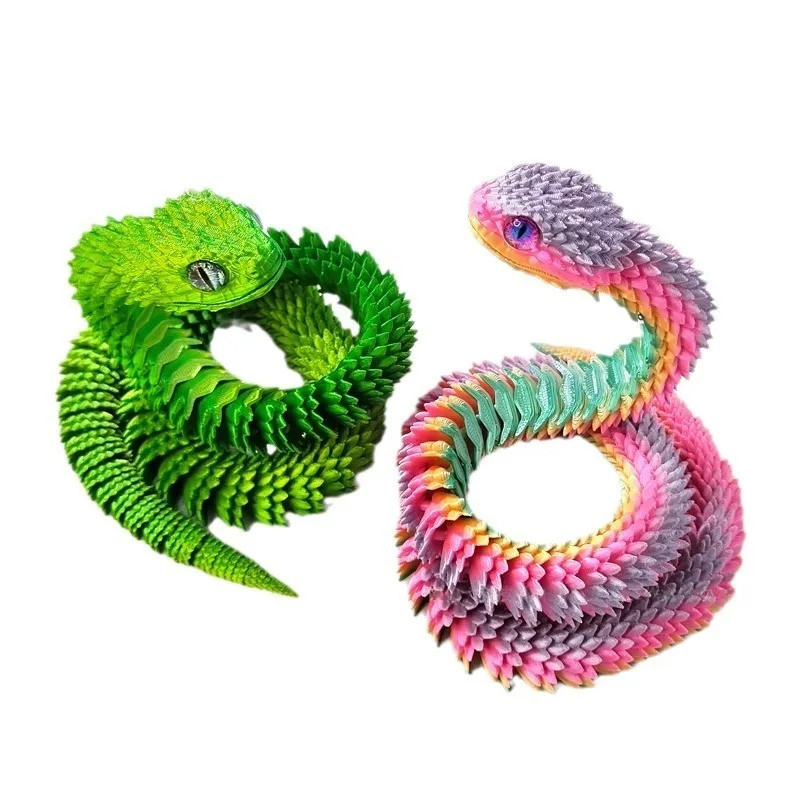30/60cm 3D Printed Snake Action Figures Articulated Movable Joint Simulation.