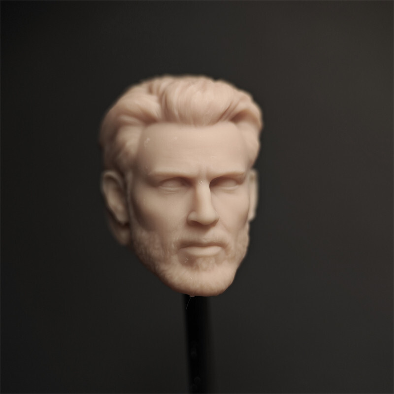 1/12 Scale The Beard Version Chris Evans Head Sculpt Unpainted Fit 6&Prime; ML Figure