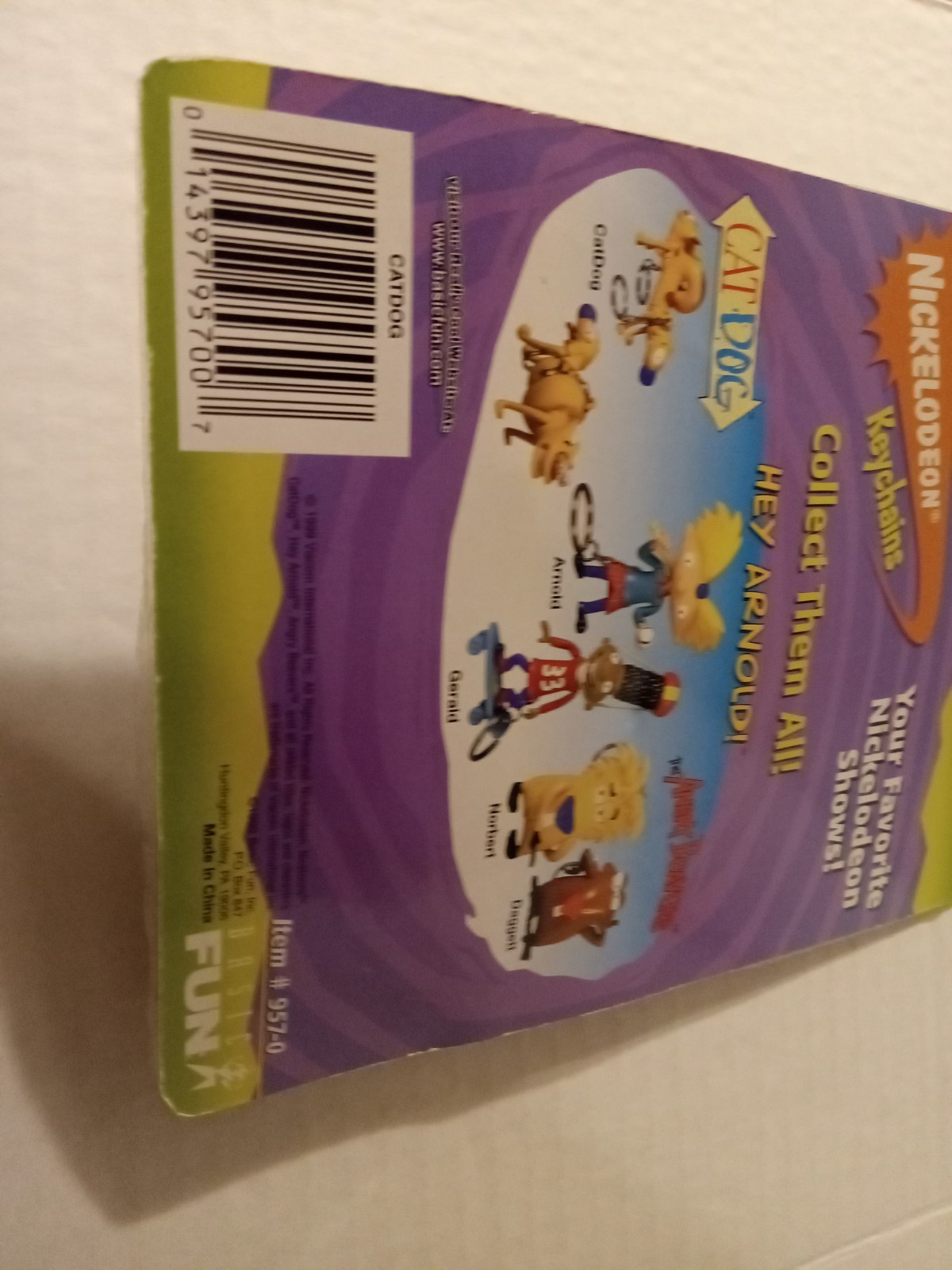 Hey Arnold! CatDog NICKELODEON Basic Fun Keychain 957-0 Sealed 1999