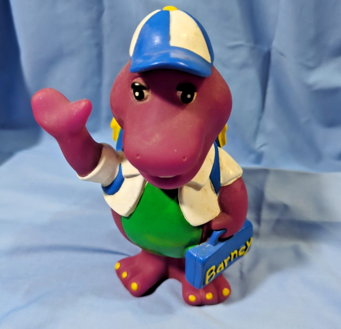 Vtg 1992 Lyons Group Barney Purple Dinosaur Coin Piggy Bank Back to School 7&Prime;