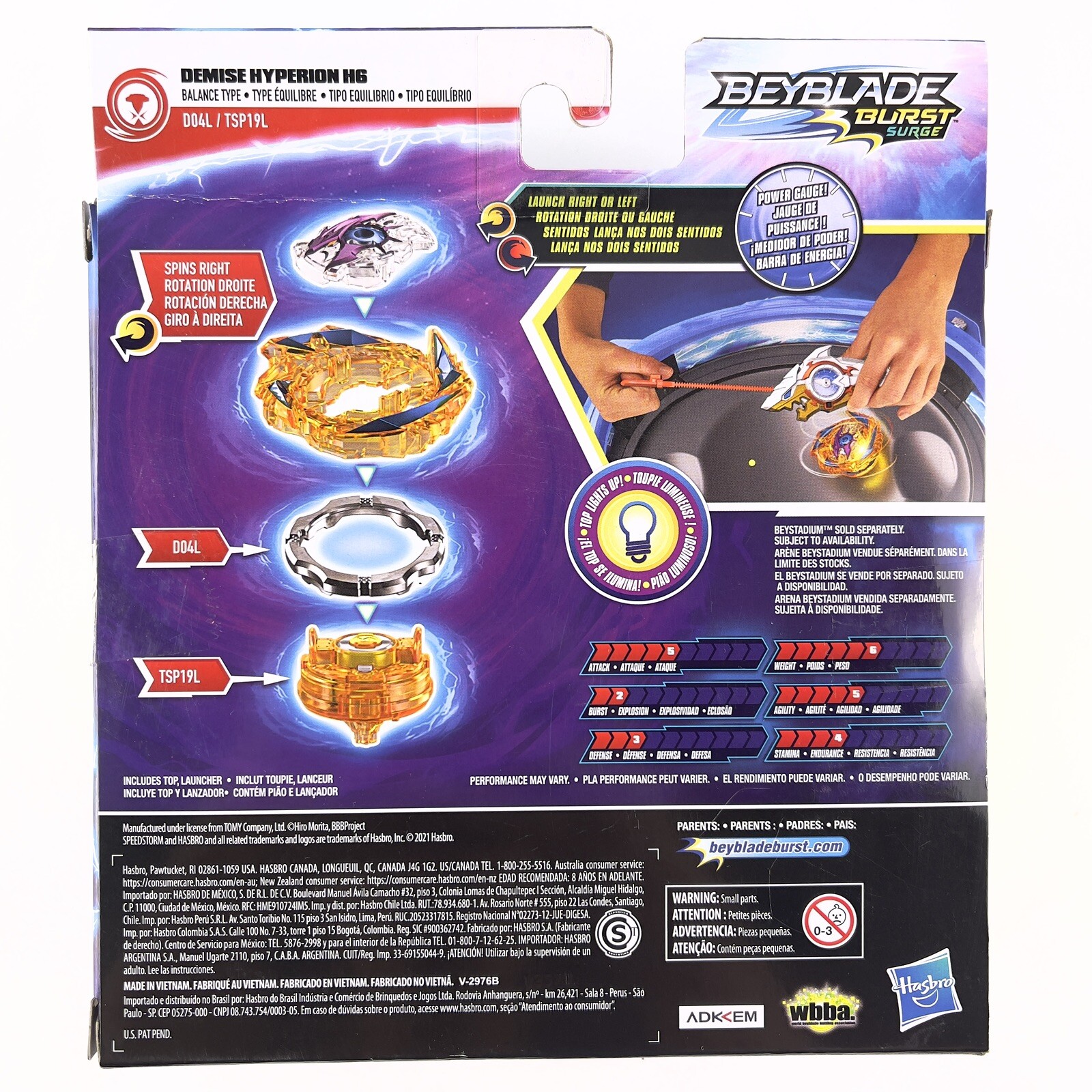 Beyblade Burst Surge Rip Fire Force Set Speed Storm Lights Up Demise Hyperion H6