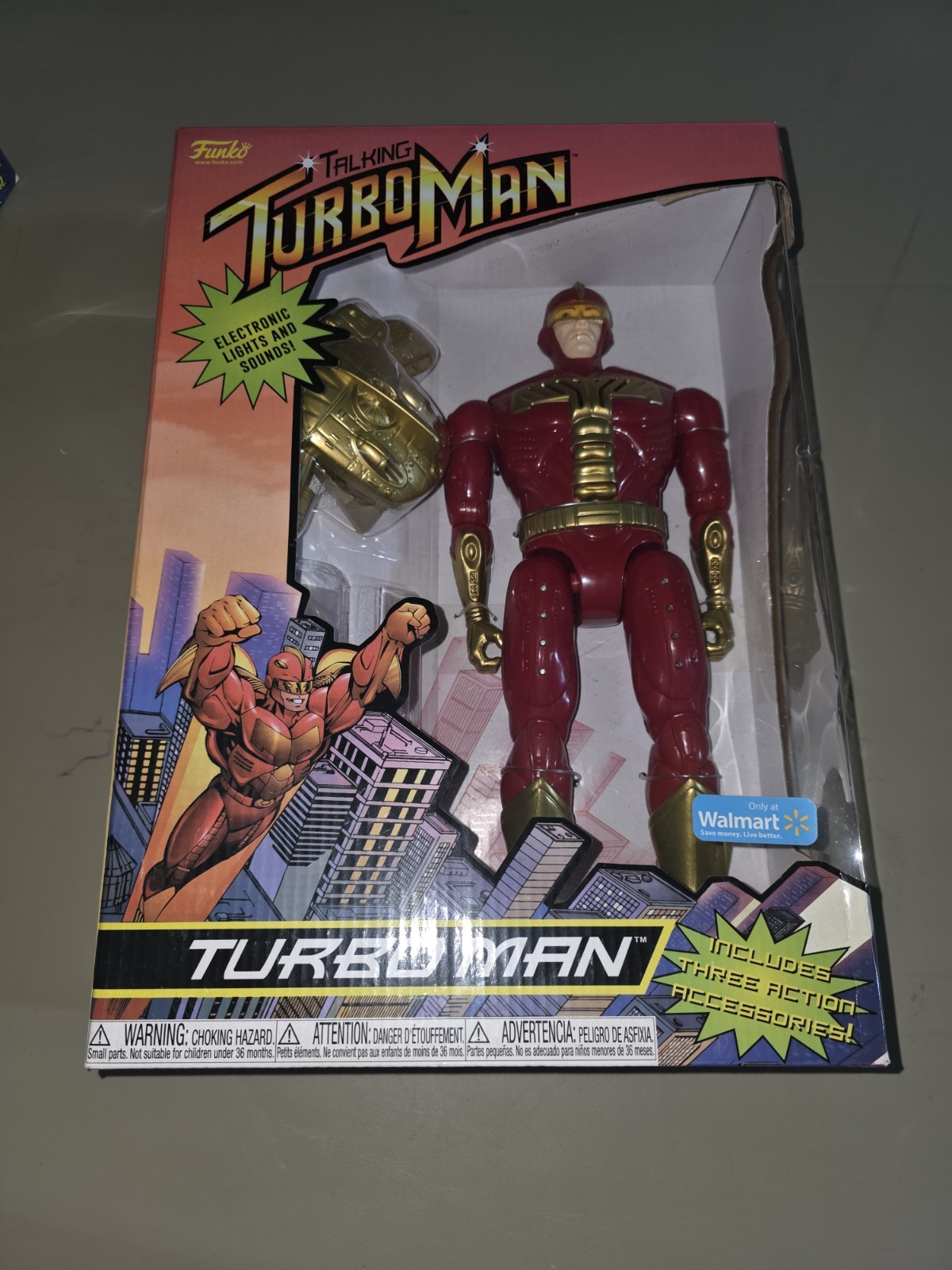 Funko Talking Turbo Man Deluxe 13.5&Prime; Figure Jingle All the Way Exclusive NIB