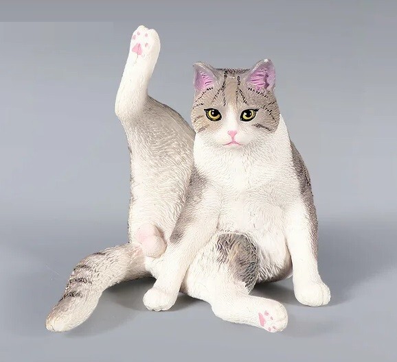 Foot Lifting Grey Cat Animal Toy PVC Action Figure Doll Kids Toys Party Gifts